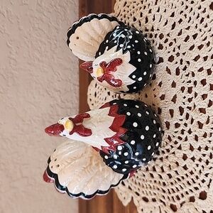 Fitz and Floyd Rise and Shine Chicken & Rooster Salt and Pepper Shaker S…